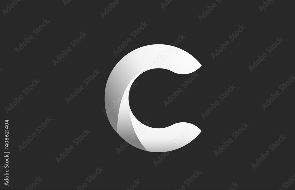 C black and white gradient alphabet letter logo for branding and business. Design for lettering and corporate identity. Creative template icon C black and white gradient alphabet letter logo for branding and business. Design for lettering and corporate identity. Creative template icon