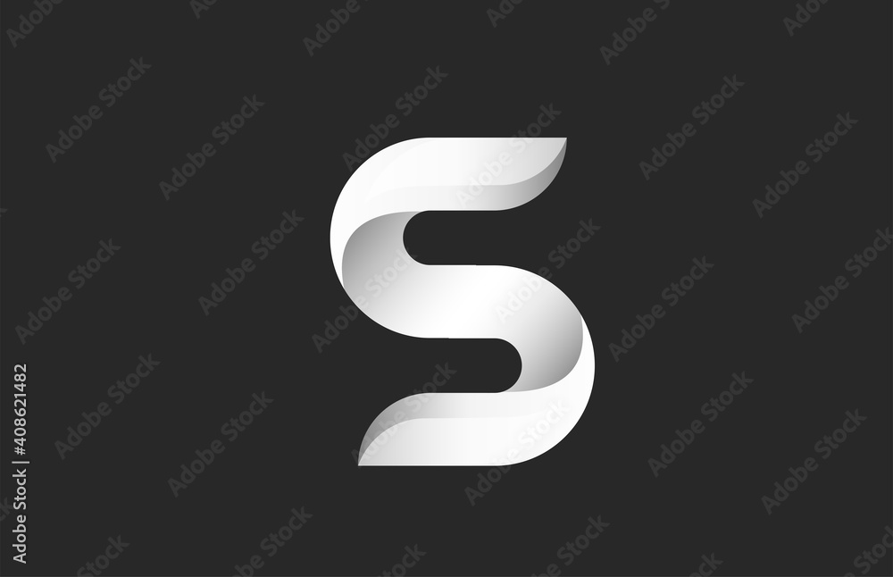 S black and white gradient alphabet letter logo for branding and business. Design for lettering and corporate identity. Creative template icon S black and white gradient alphabet letter logo for branding and business. Design for lettering and corporate identity. Creative template icon