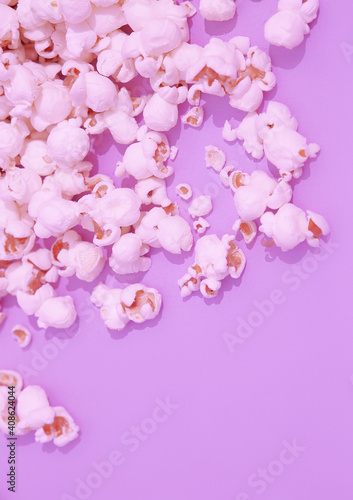 Trendy Minimal popcorn background wallpaper. Home cinema concept