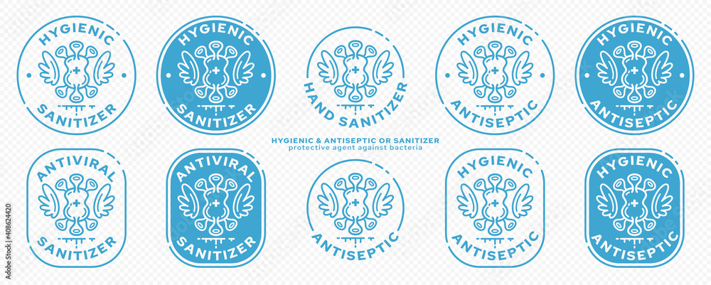 Concept for product packaging. Marking - antibacterial sanitizer ...