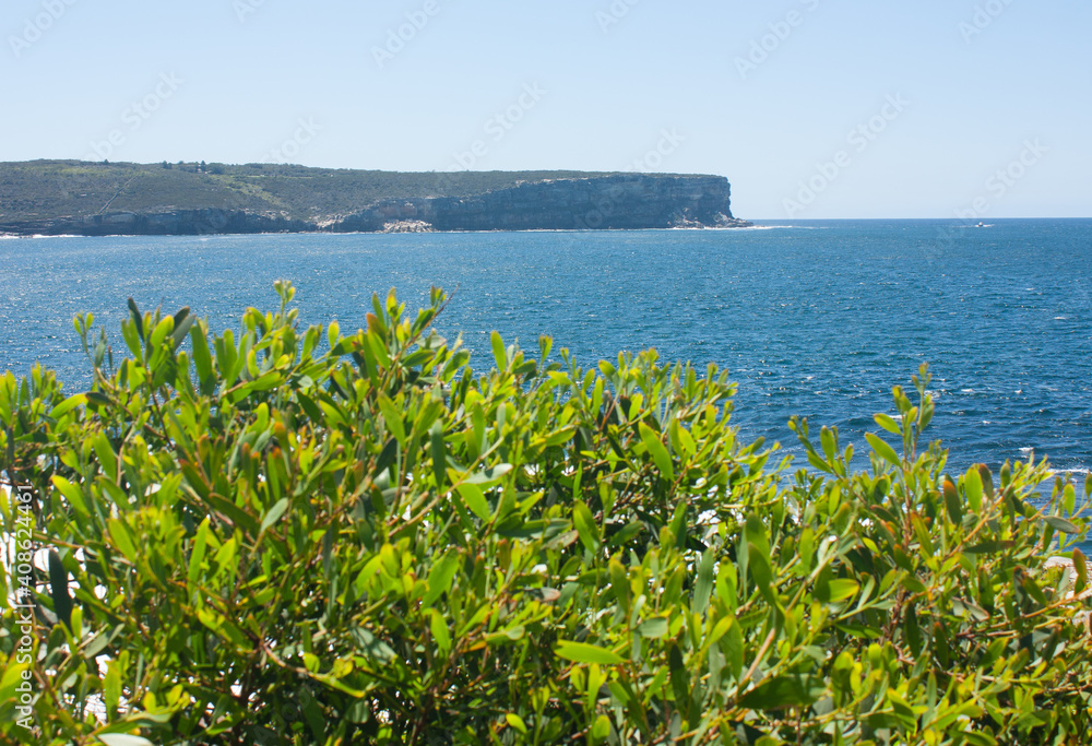 The sea near the Hornby Lighthouse in Sydney, Australia