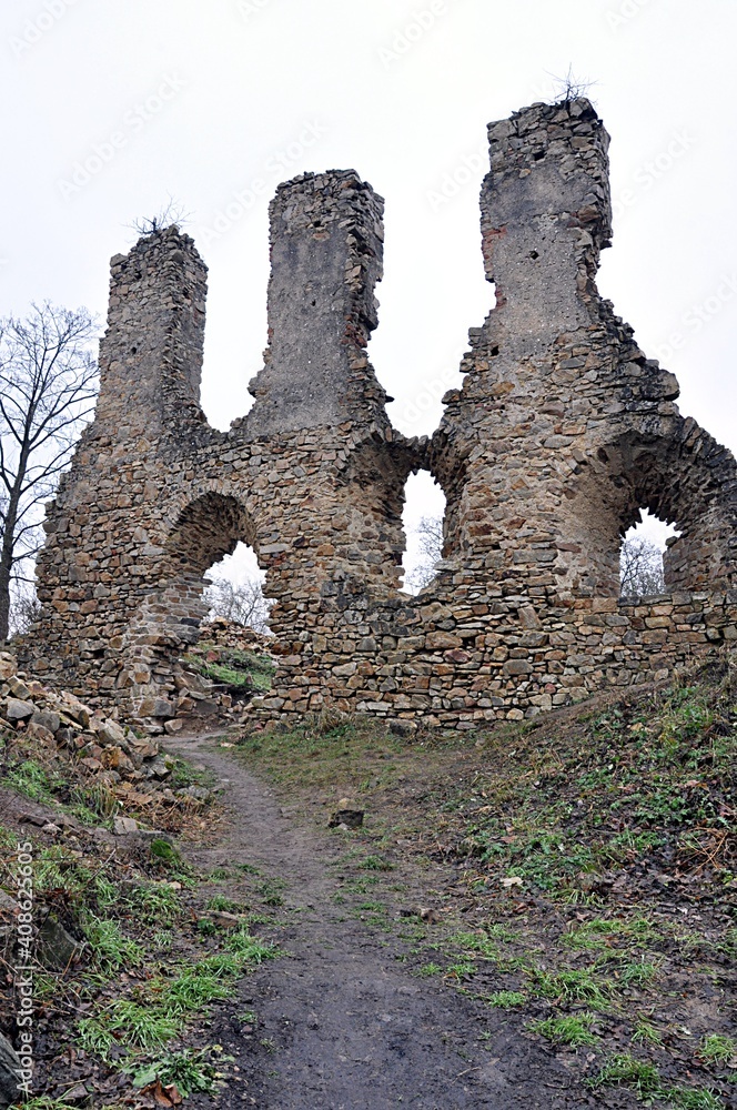 ruins castle, Temlpstyn, Czech republic, Europe