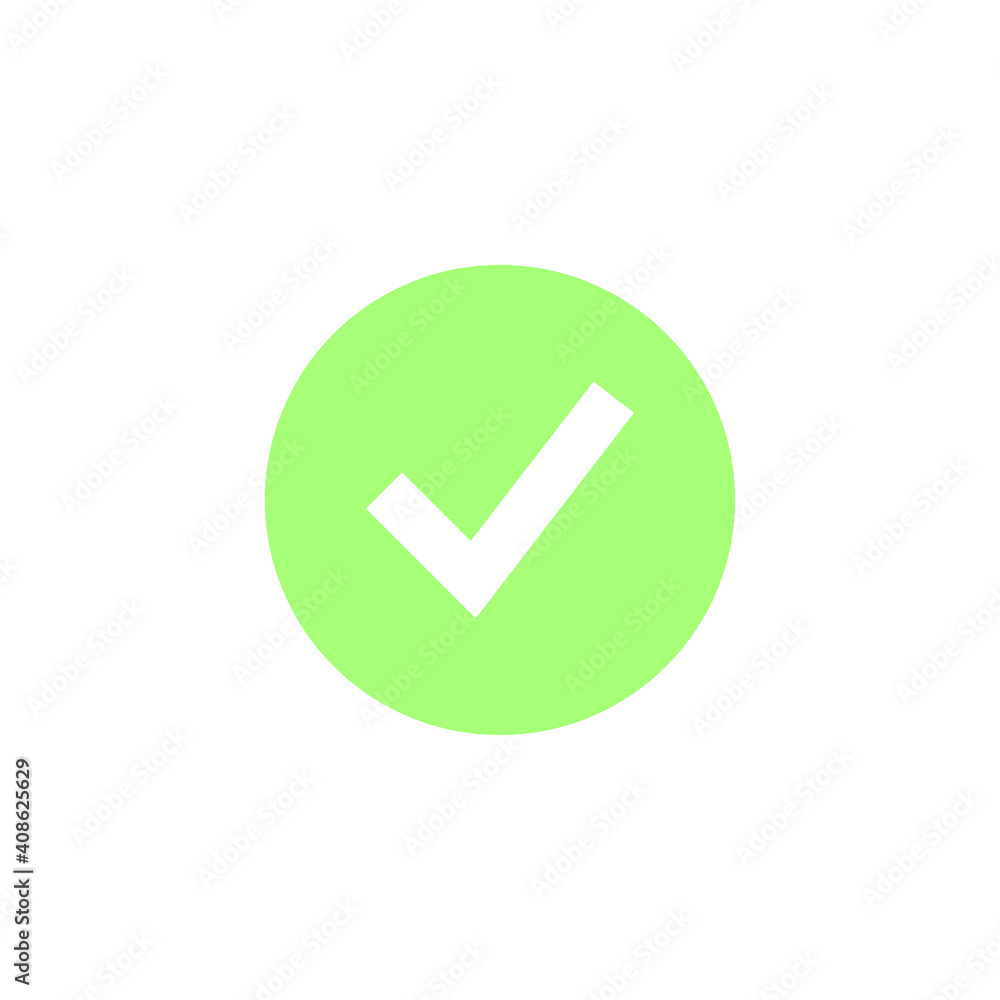 Green check box on green circle check box vector illustration Green check box on green circle check box vector illustration