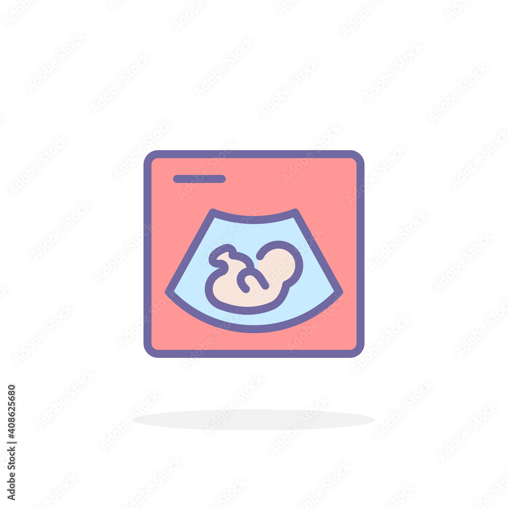 Ultrasound icon in filled outline style. Ultrasound icon in filled outline style.
