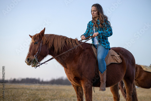 Girl Riding Horseback