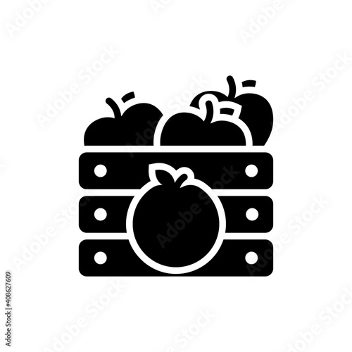 Fruits Basket vector icon style illustration in solid. EPS 10 File