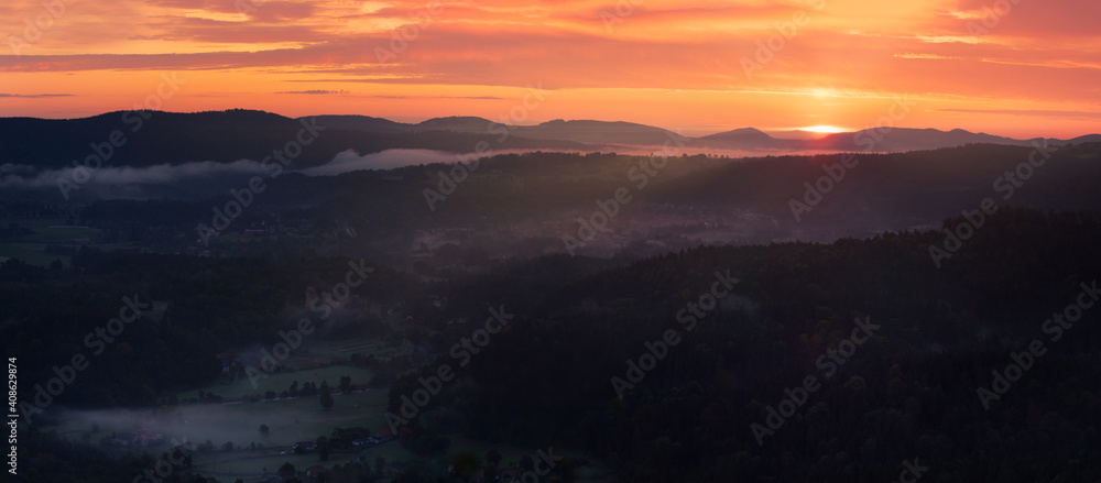 sunset in the mountains