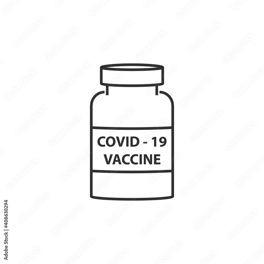 Bottle with a vaccine against coronavirus - vector icon Bottle with a vaccine against coronavirus - vector icon