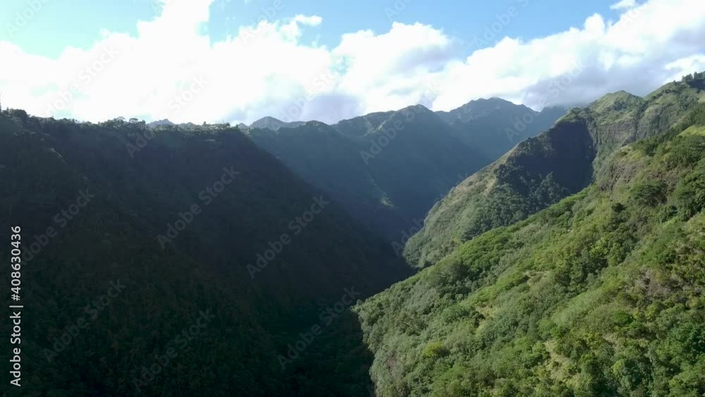 Beautiful droneflight over the mountains of Tahiti Beautiful droneflight over the mountains of Tahiti