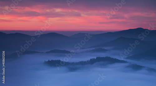 sunrise over mountains