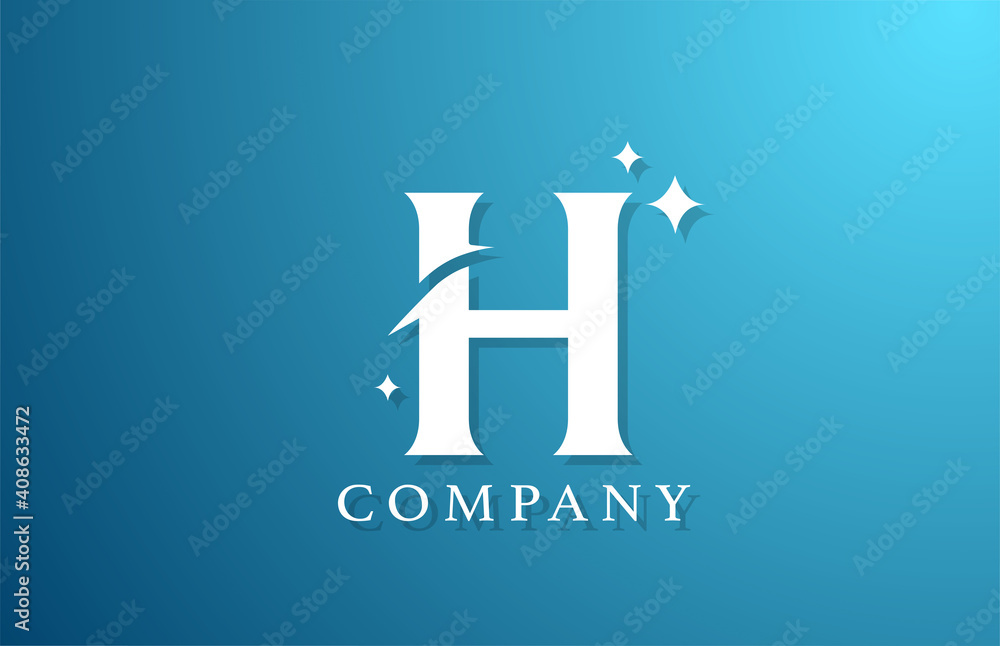 H white blue gradient alphabet letter logo for business. Branding design for lettering and corporate identity. Creative icon template