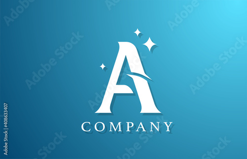 A white blue gradient alphabet letter logo for business. Branding design for lettering and corporate identity. Creative icon template