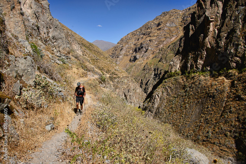 Trekking into the Colca Canyon, Cabanaconde, Peru