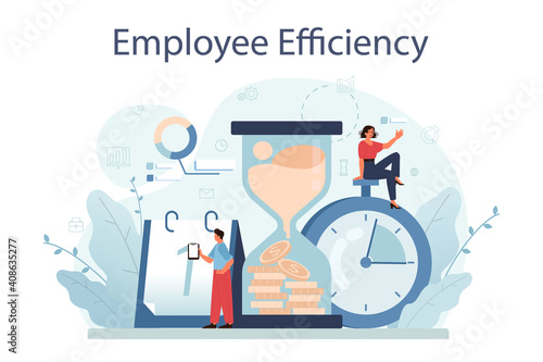 Employee efficiency concept. Business staff management for a productive