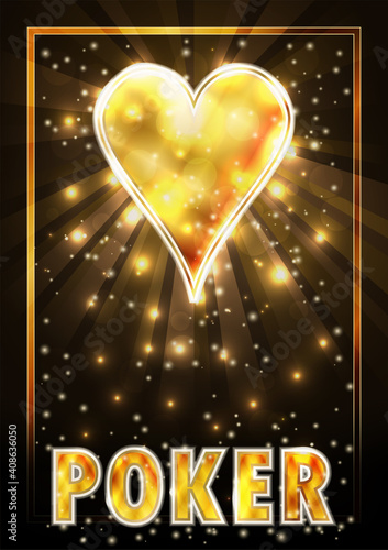 Hearts ace poker playing cards, vector illustration