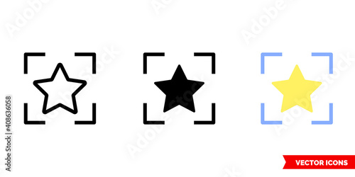 Fotografi Example icon of 3 types color, black and white, outline