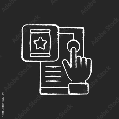 Customer behavior chalk white icon on black background. Study of individuals and organizations and how they select and use products or services. Isolated vector chalkboard illustration