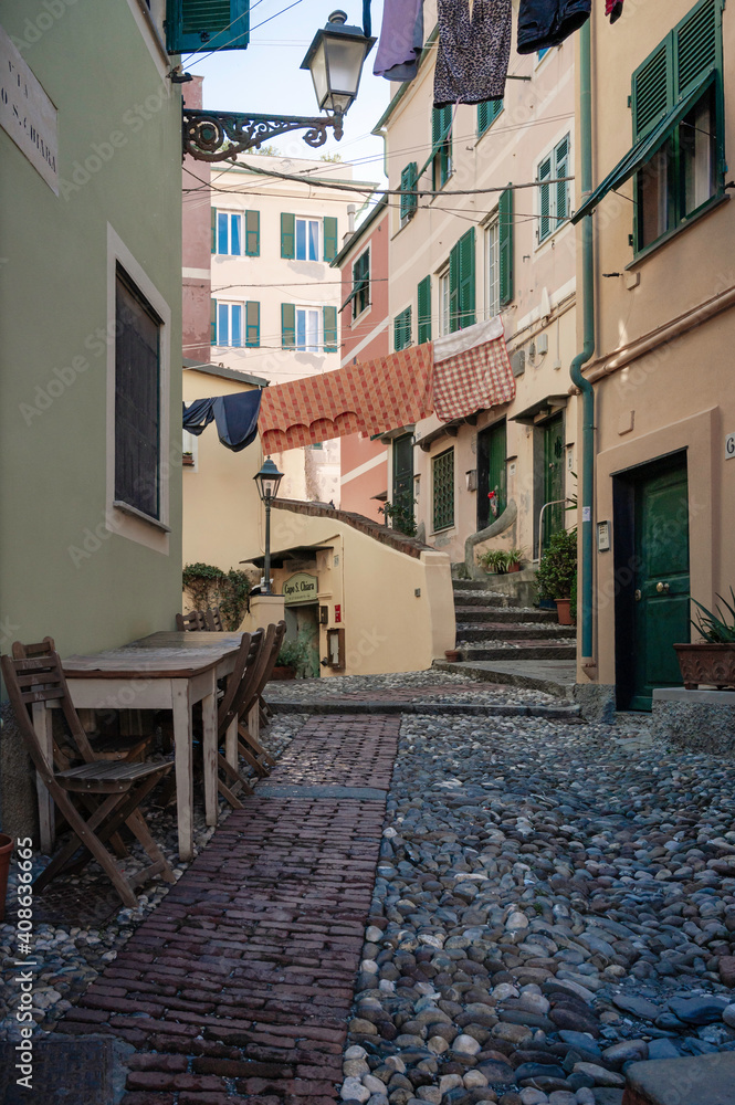 Clothes hanging in the village of boccadasse