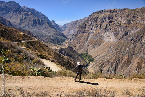 Looking out at the immense Colca Canyon, Cabanaconde, Peru. © raquelm.