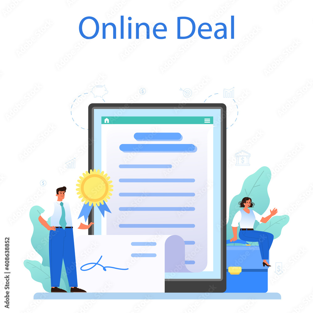 Selling business online service or platform. B2B or business to business