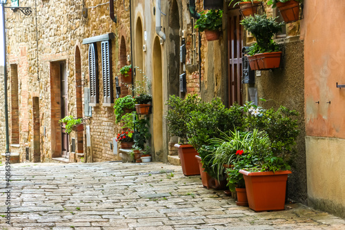Volterra  Italy. Beautiful architecture of Volterra  a small city in province of Pisa  Italy.