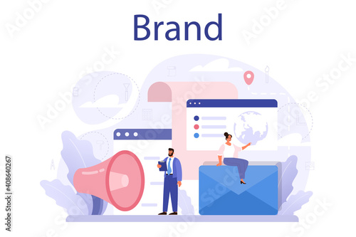 Brand concept. Marketing strategy and unique design of a company