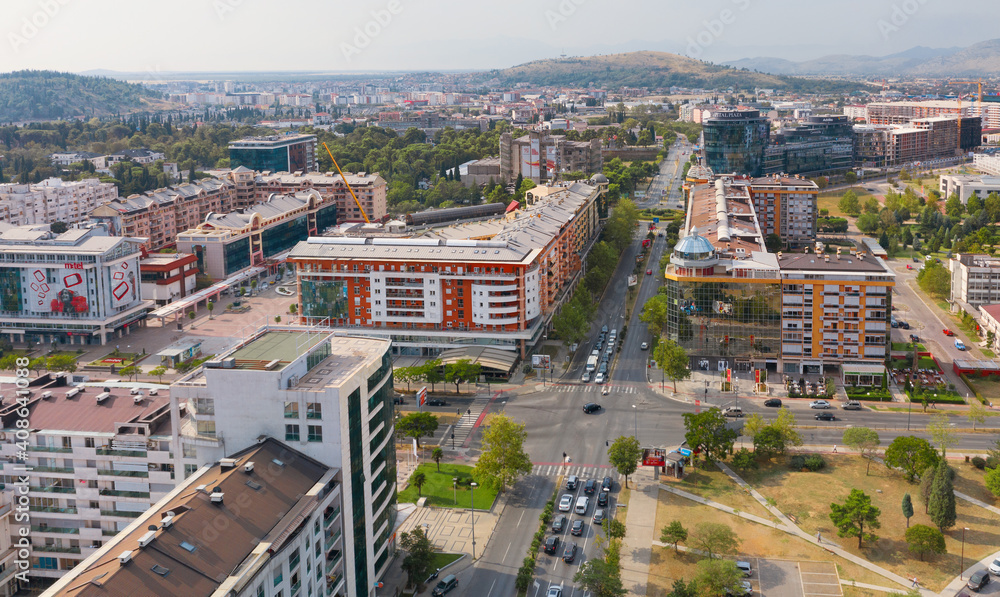 Streets of the capital. Podgorica. Montenegro. The capital of Montenegro