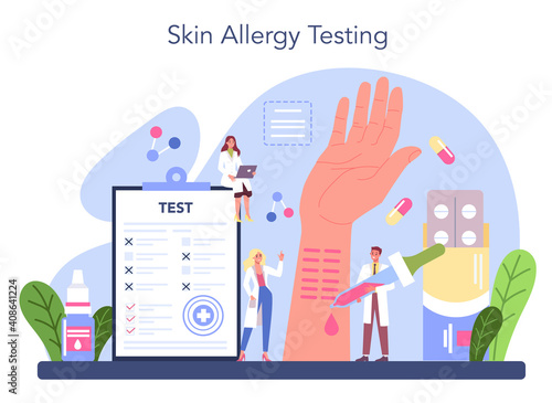 Allergist concept. Disease with allergy symptom, medical allergology