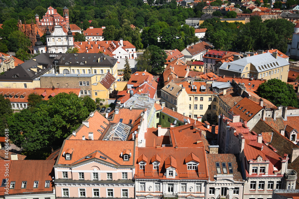 View of Riga roofs in summer. 