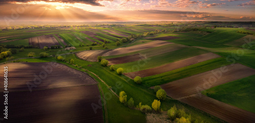 sunset over the countryside