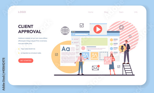 Website content web banner or landing page. Idea of digital