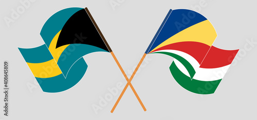 Crossed flags of the Bahamas and Seychelles photo