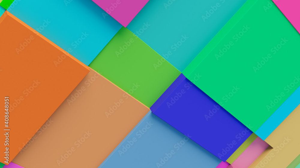 Multicolored tech background, with a geometric 3D structure. Clean, vibrant design with simple, bright, modern forms. 3D render Multicolored tech background, with a geometric 3D structure. Clean, vibrant design with simple, bright, modern forms. 3D render