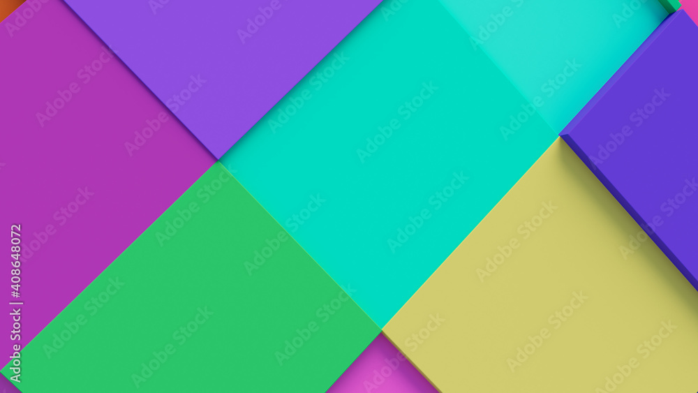 Multicolored tech background, with a geometric 3D structure. Clean, vibrant design with simple, bright, modern forms. 3D render Multicolored tech background, with a geometric 3D structure. Clean, vibrant design with simple, bright, modern forms. 3D render