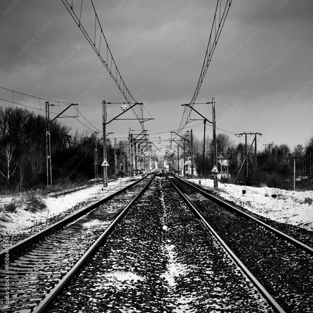 railway in the morning