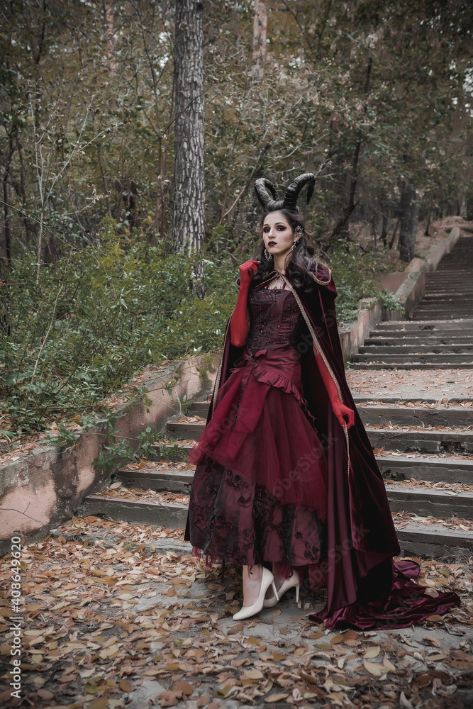 Dark fairy in the forest