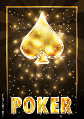Spades ace poker playing cards, vector illustration