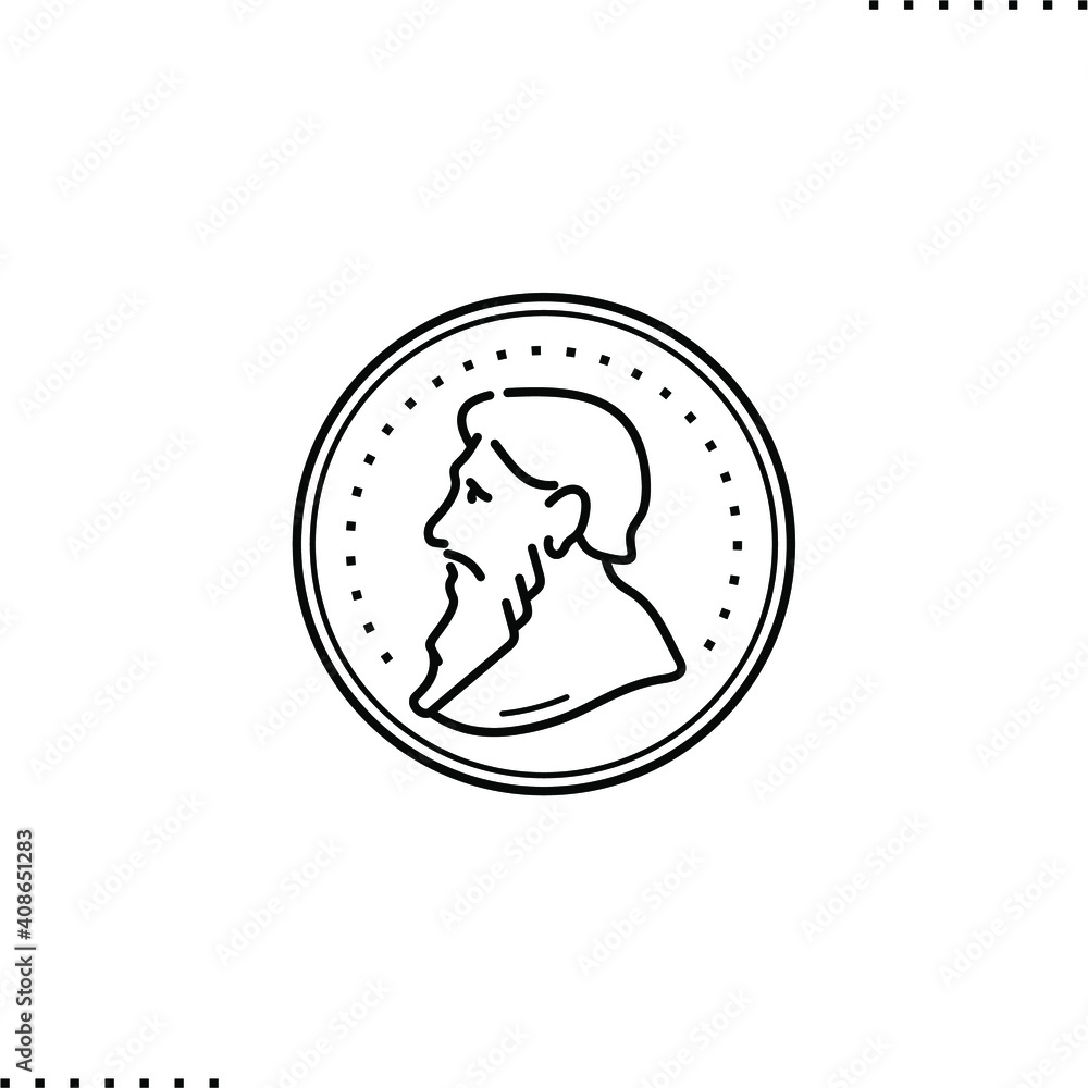 investment coins and numismatics vector icon in outline investment coins and numismatics vector icon in outline