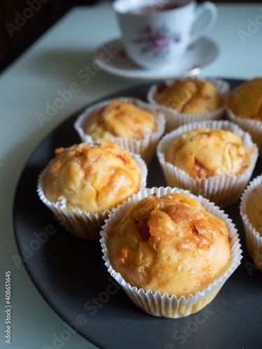 Salty muffins on a plate