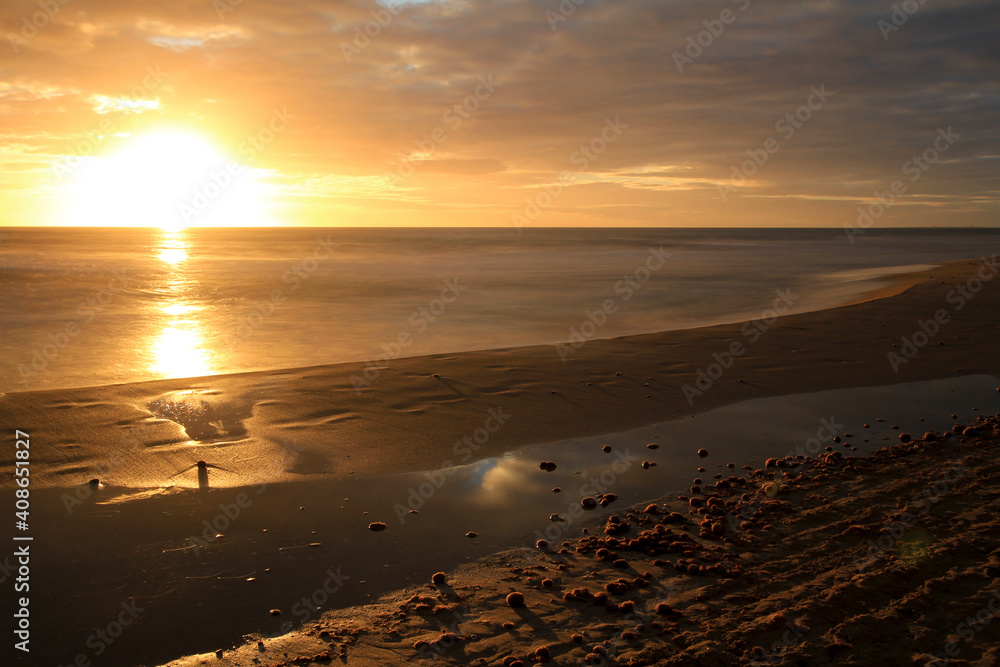 Sunrise on the beach in Arenales del Sol, Alicante