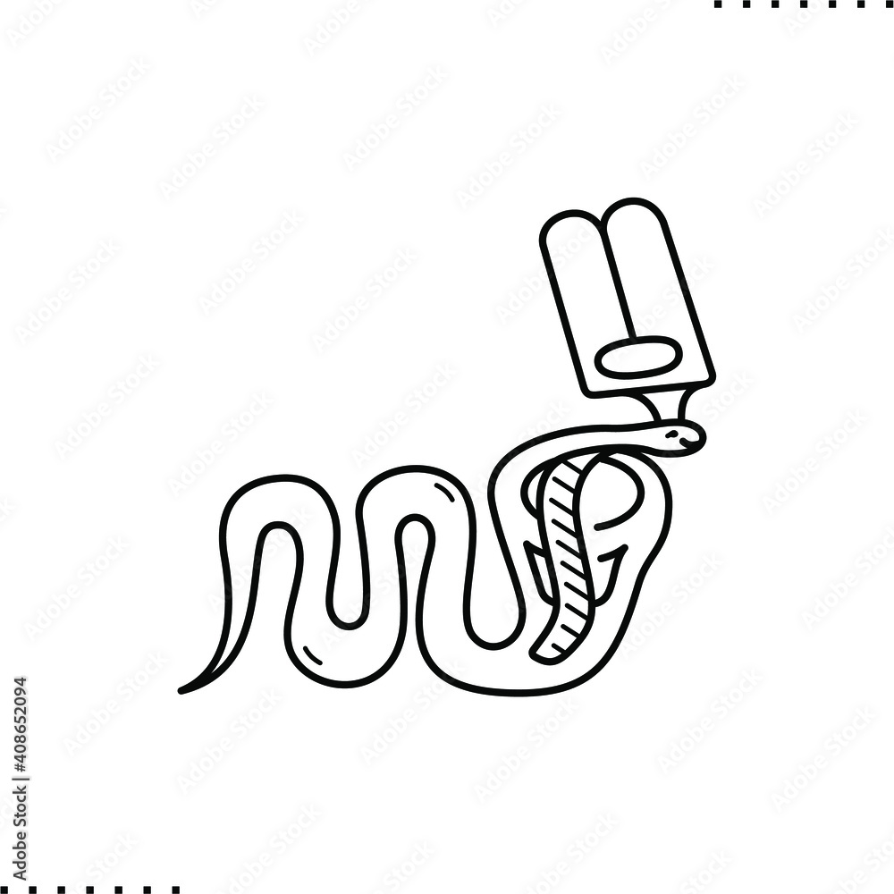 Obraz premium Ancient Egypt deities, Uraeus snake symbol vector icon in outline
