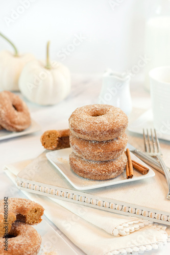 donut breakfast with coffee 