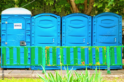 four dry closets on a street