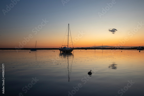 Reflections of the Sunset at Old Leigh, Leigh-on-Sea, Essex, England