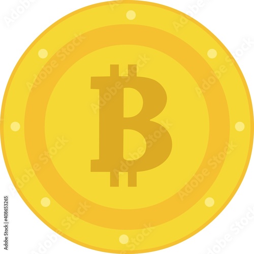Vector emoticon illustration of a bitcoin coin