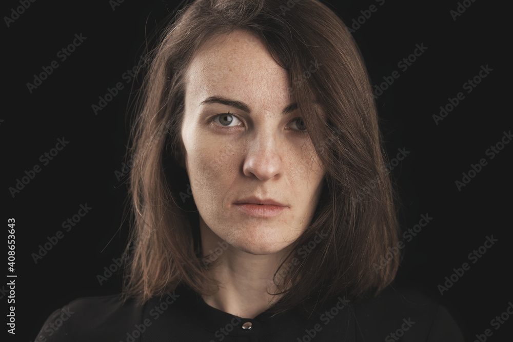 portrait of a serious woman portrait of a serious woman
