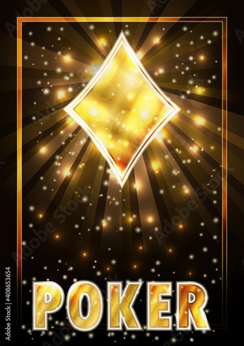 Diamonds ace poker playing cards, vector illustration