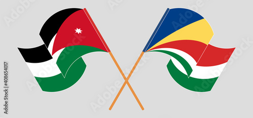 Crossed flags of Jordan and Seychelles