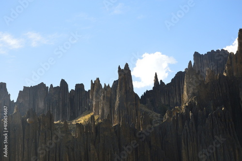 Vista panorámica del Valle de las Ánimas en Andean Mountains cerca de La Paz, Bolivia, South America