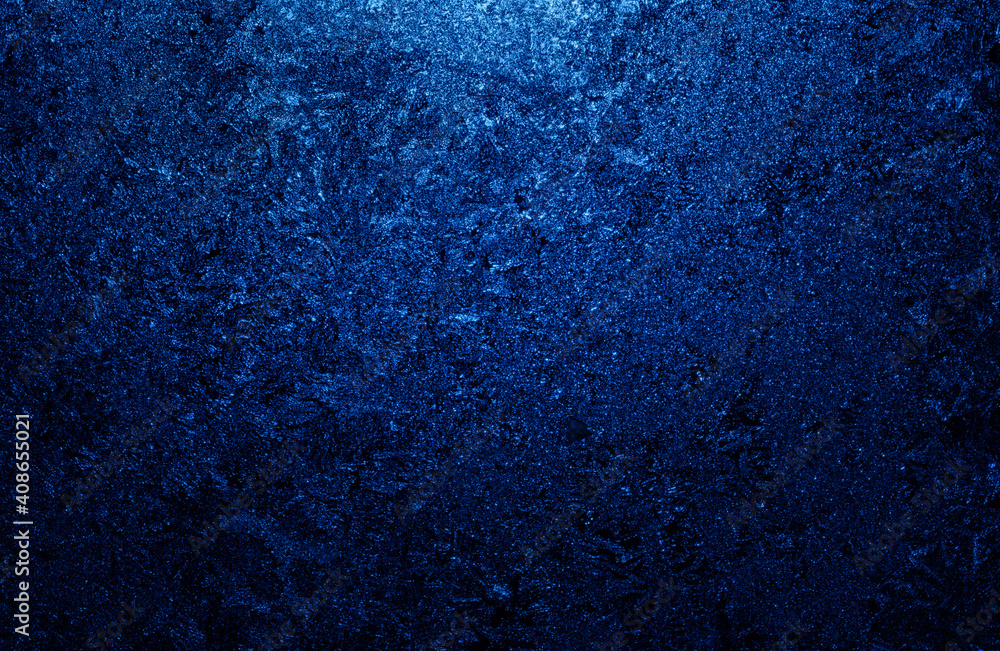Dark blue frost texture on glass. Dark blue frost texture on glass.